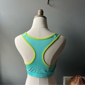 Necessity Beat It Sports Bra Turquoise Lime Green Size XL